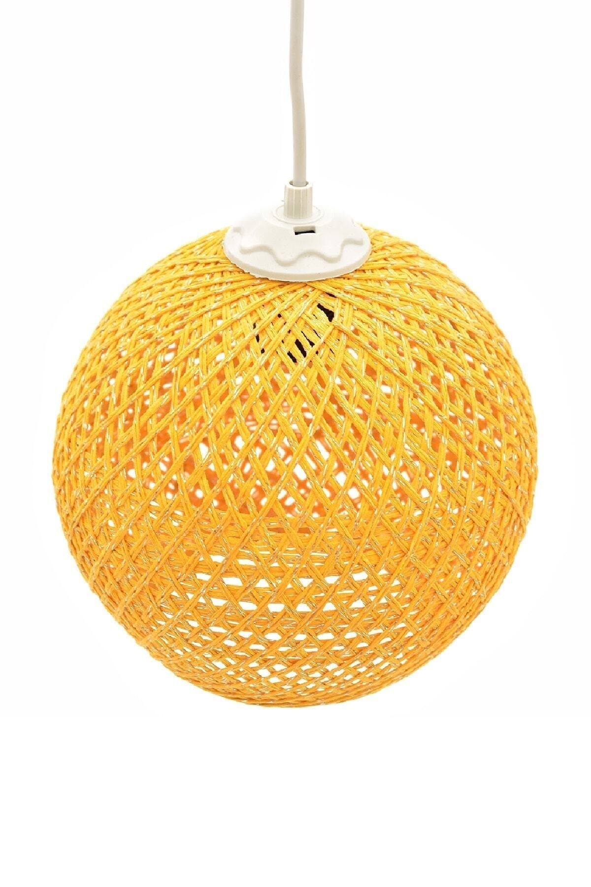 Balle Yellow Pendant Lamp Ball Chandelier White Cable