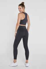 Gela High Waist, Flexible and Gathering Sports Leggings Anthracite - Swordslife