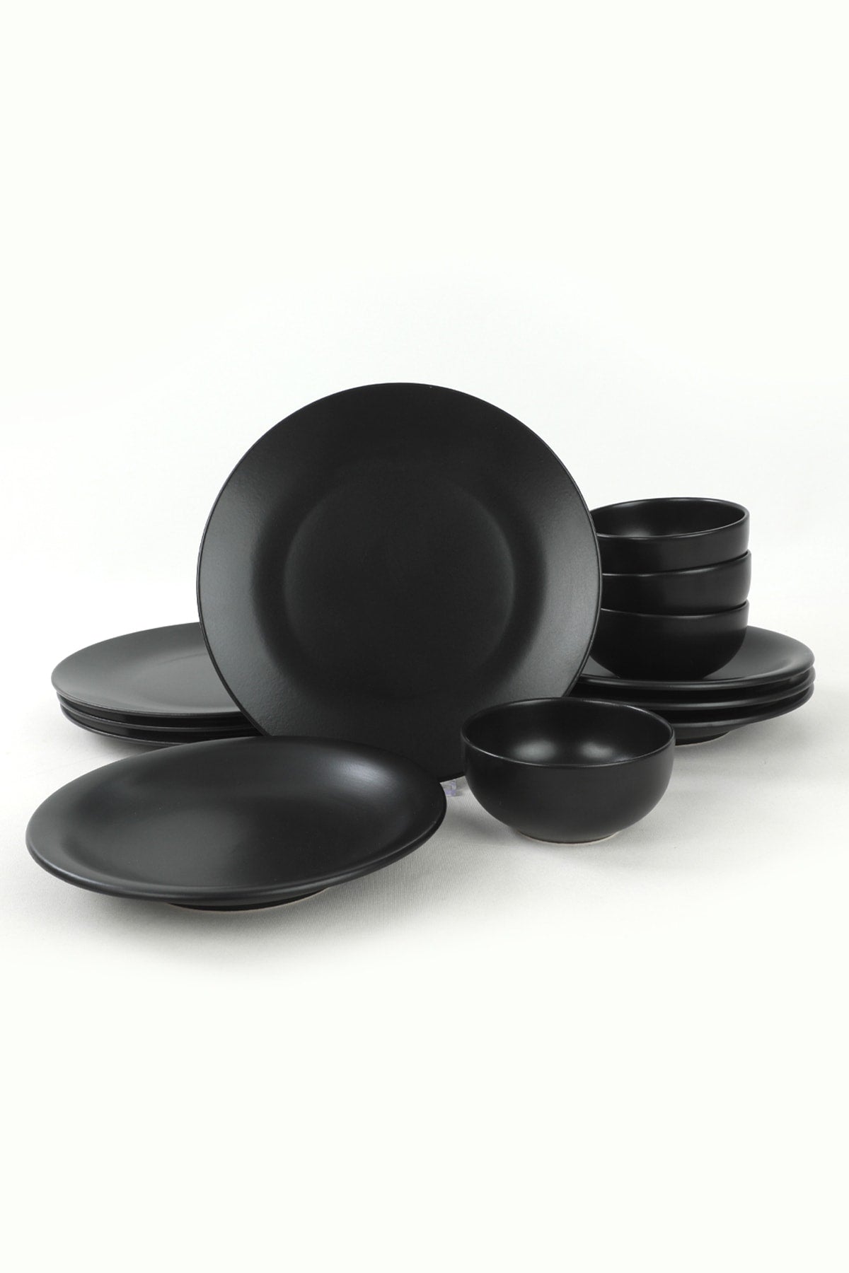 Aegean Matte Black Dinnerware 12 Pieces for 4 Persons