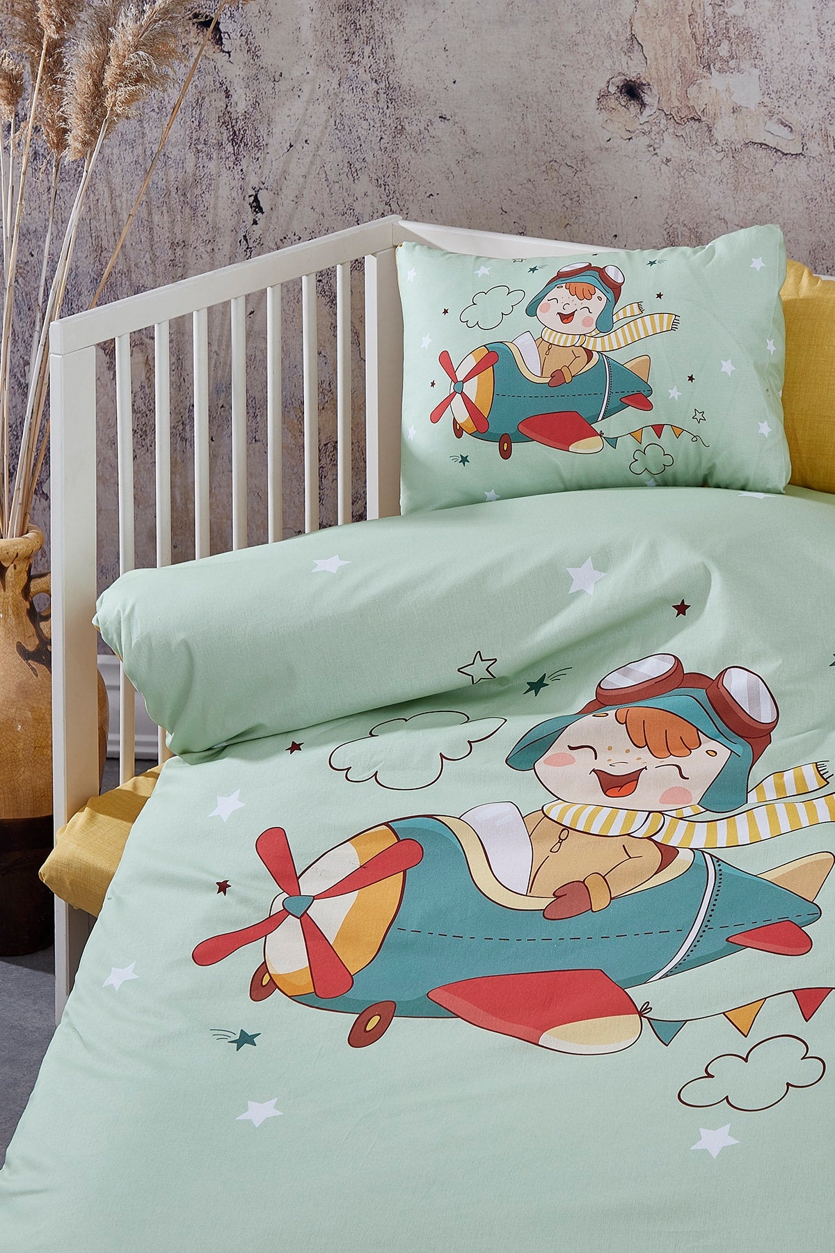 Pilot Digital Printed 3D Cotton Baby Duvet Cover Set