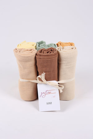 Multi-Purpose Muslin Cover Set Of 6 - 75X75 Cm