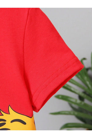T-Shirt und Shorts-Set mit Tigermuster für Jungen