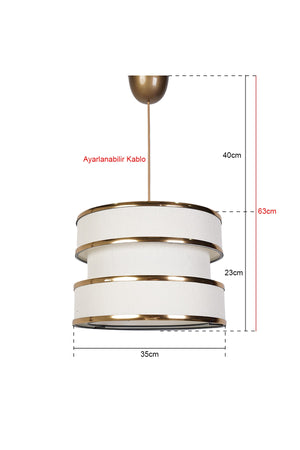 Gravier Chandelier Gold-White Mdrn-45