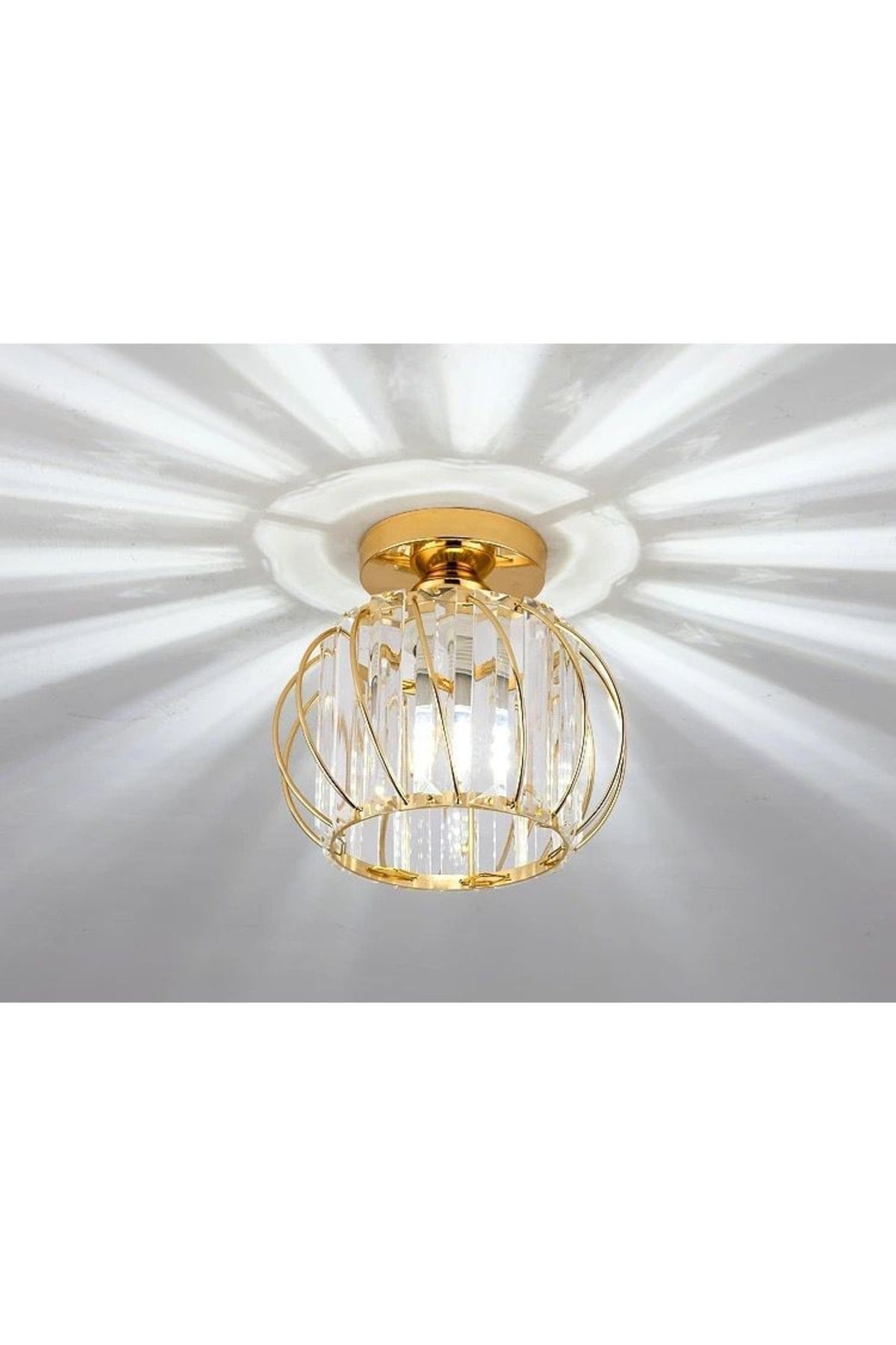 Luxury Plafonier Gold Crystal Stone Chandelier