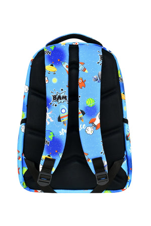 3er-Pack Grundschul-Schulranzen mit Astronauten-Muster, mit Essen und Stiftehalter für Jungen
