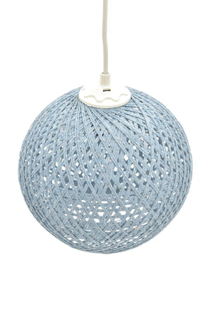 Balle Blau Pendelleuchte Kugel Kronleuchter Weißes Kabel