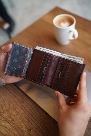 Lisande Genuine Leather Kibar Men'S Wallet Brown