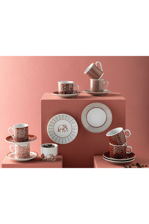 Elephant Porzellan 2er Set Kaffeetassen 80 ml weinrot
