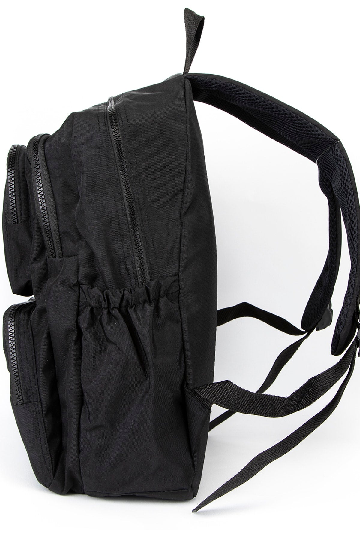 Fcstore Crinkle Fabric Waterproof Medium Size Black Clinker Backpack/laptop School Bag