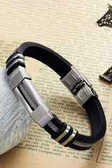 Auger Steel Rubber Steel Men's Bracelet dd94