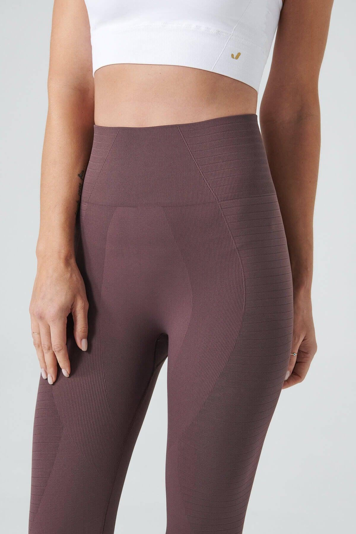Gela High Waist, Flexible And Gathering Sports Leggings Natural Brown - Swordslife