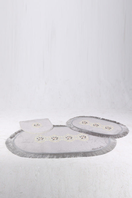 Shems Gray 6 Pcs Bathroom Set Dirty Laundry Basket Set and Bath Mat Set - Swordslife