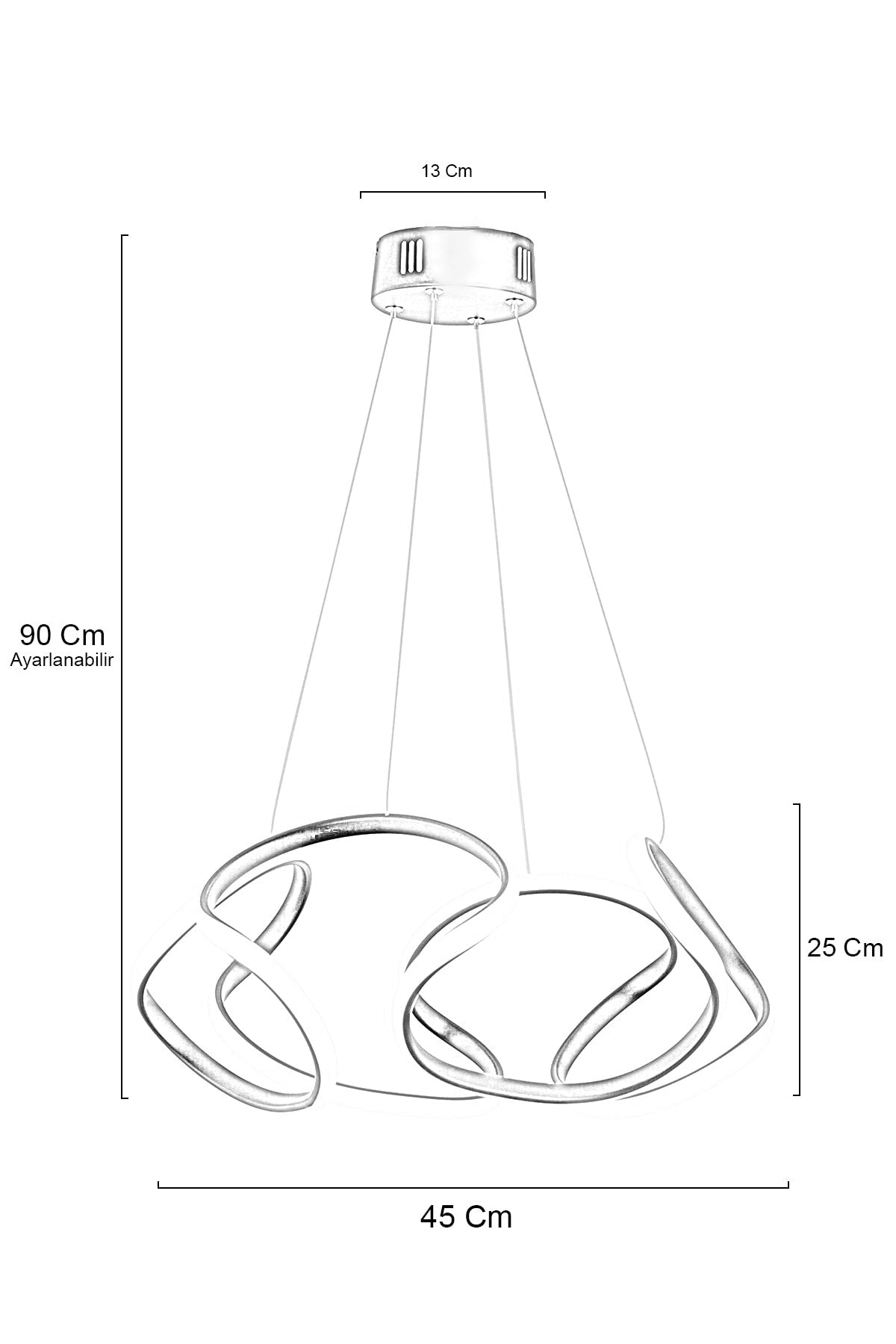 Honos Cream Modern Pendant Lamp Led Chandelier Living Room Kitchen Room Led Chandelier