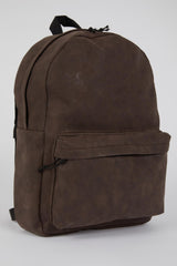 Men's Large Faux Leather Backpack