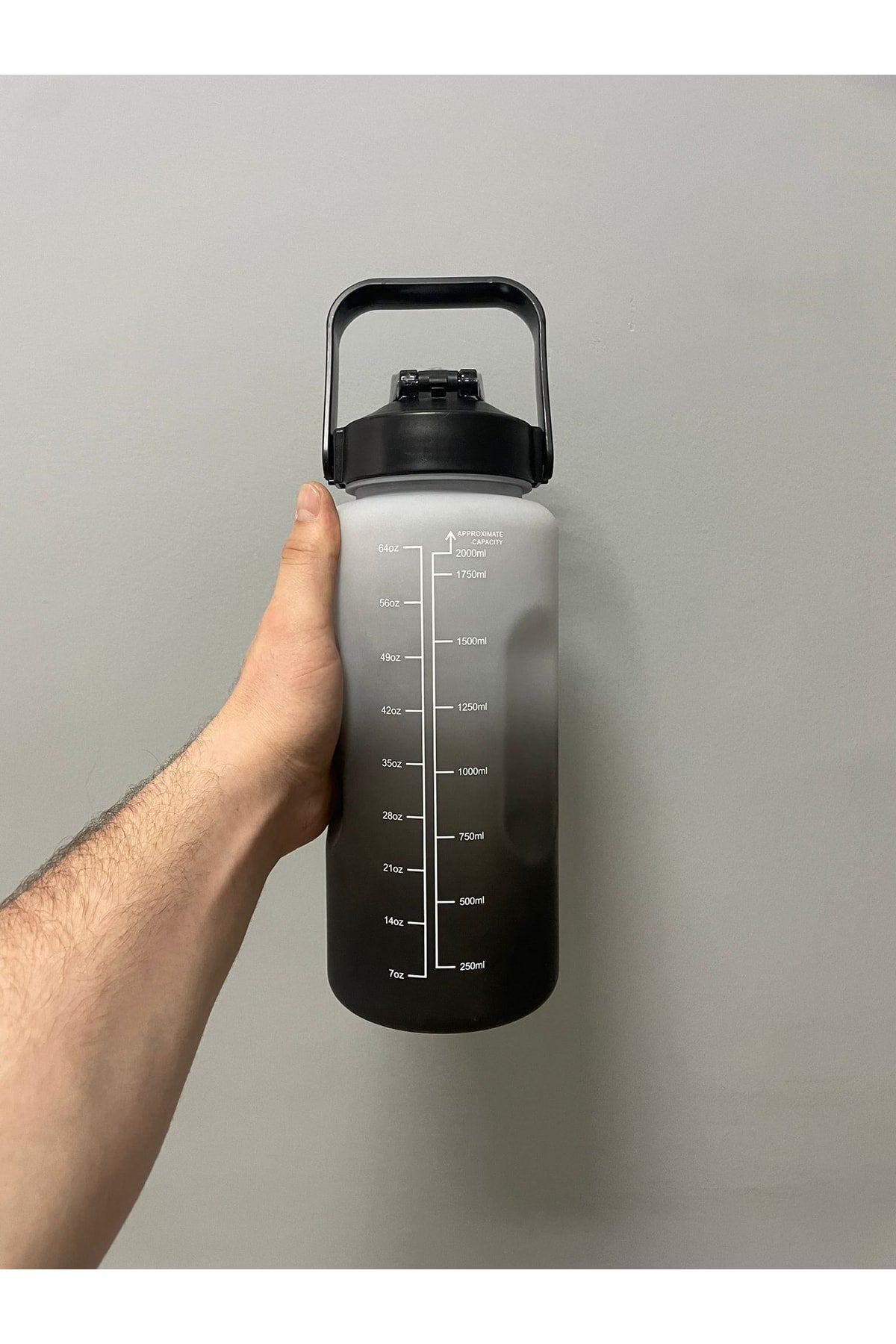 Premium Black Motivational Water Bottle Water Bottle 2l Tritan Gym Water Bottle Bpa Free Water Bottle