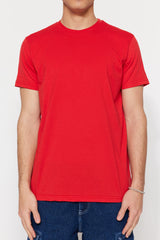 Red Men's Basic Regular/Normal Fit Crew Neck Short Sleeved T-Shirt TMNSS22TS0271