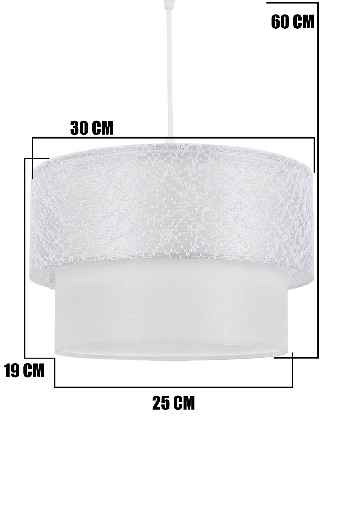 Cake Pendant Lamp Chandelier Lacy White