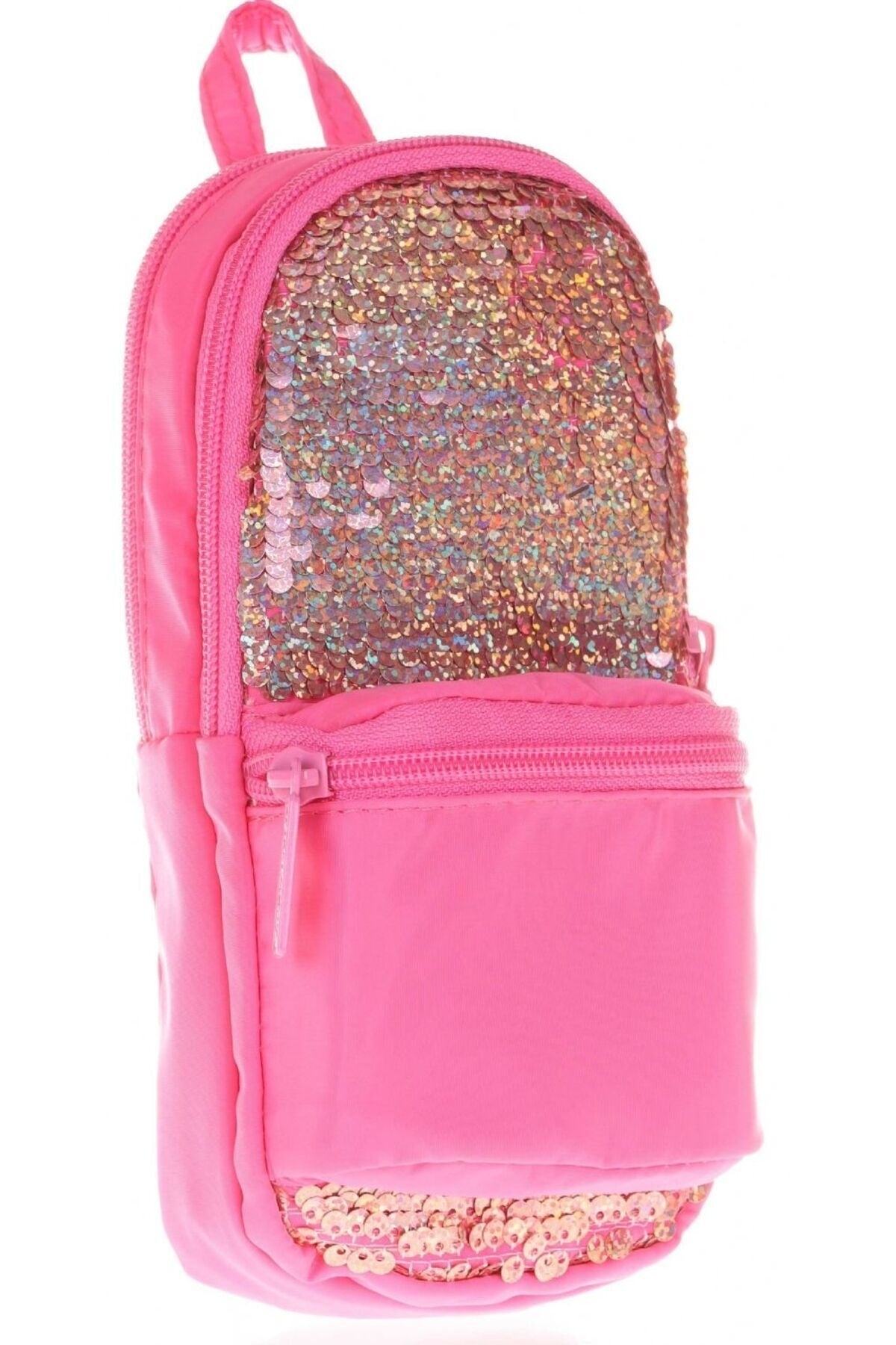 Pink Sequin School Bag And Pencil Holder Set - Girls