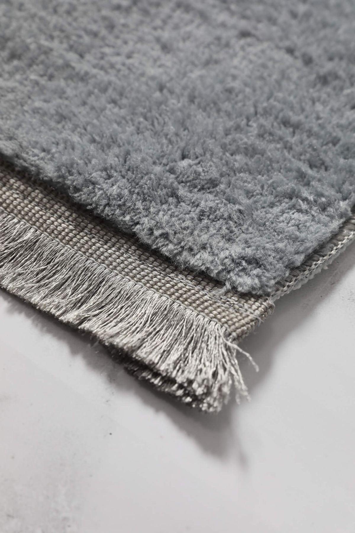 Tasseled Plush Non-Slip Floor Mat Set of 2 - Gray - Swordslife