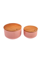 Massimo Set of 2 Round Jars/Storage Containers Powder