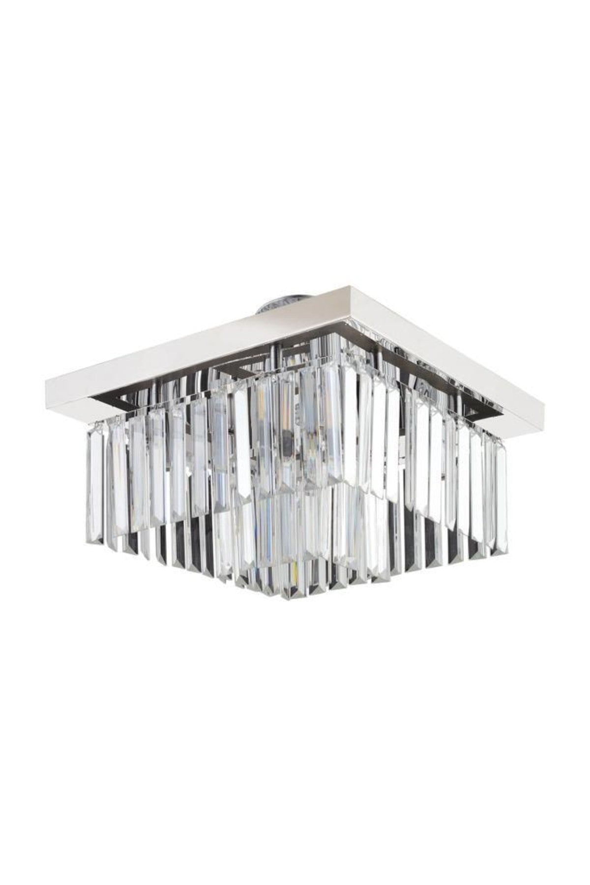 Yasemin Square Silver Crystal Stone Chandelier