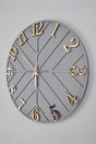 Diagonal Lines - Gray & Gold - 50cm Wall Clock - Swordslife