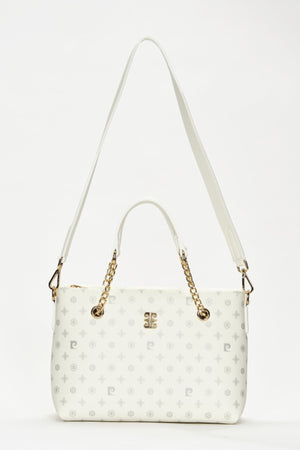 Weiße Monogramm Damen-Umhängetasche 05Po22Y1561