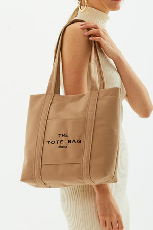 Mink U46 Snap Closure Front Pocket Detailed Tote Bag Embroidered Canvas Women'S Arm And Shoulder Bag U:30 E