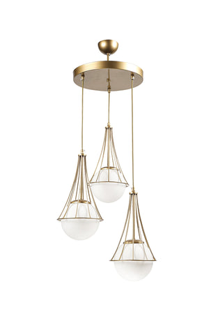 Lapis 3Rd Antique-White Glop Glass Chandelier