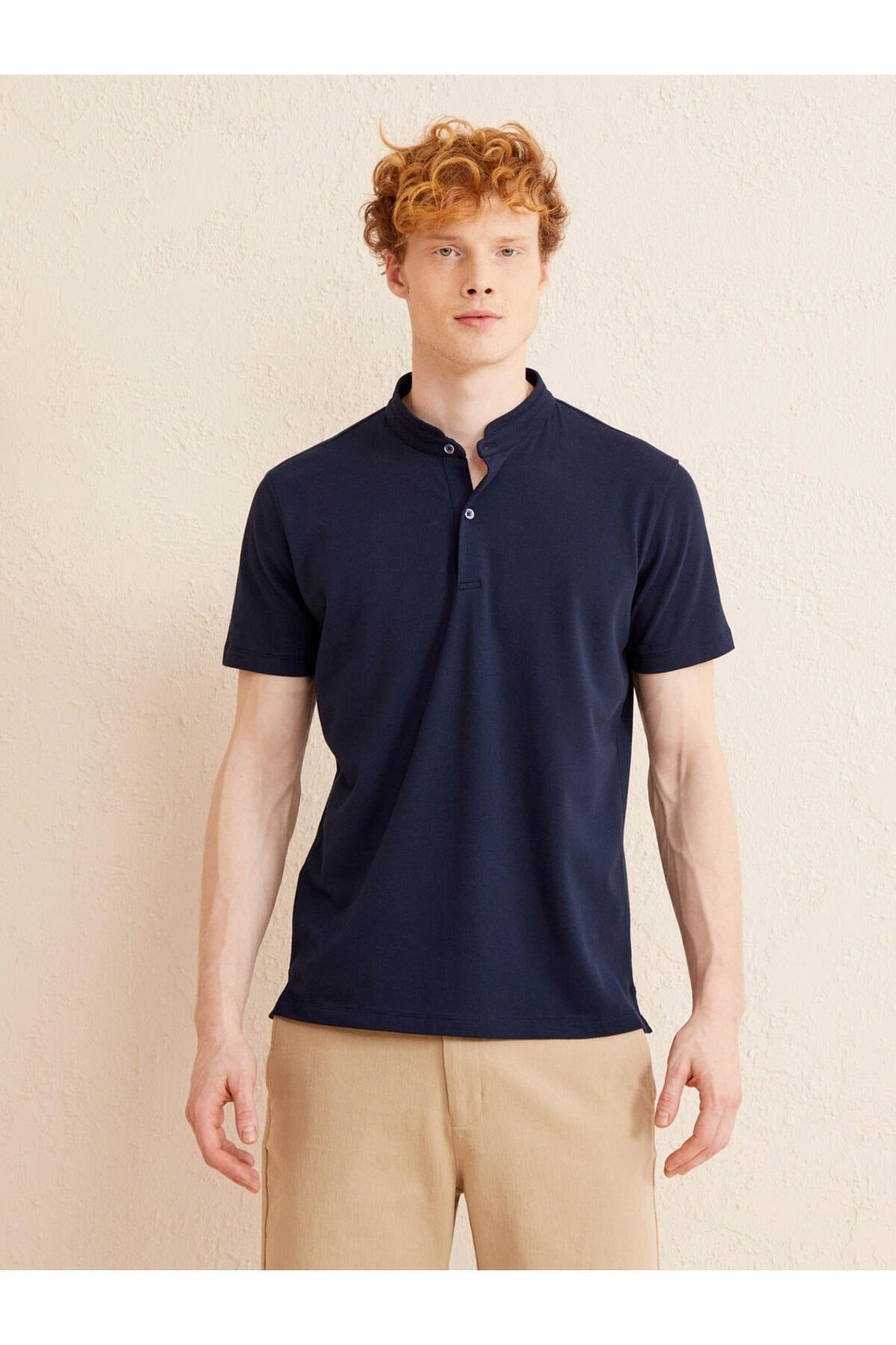 Classic Collar Cotton Regular Fit Basic T-Shirt