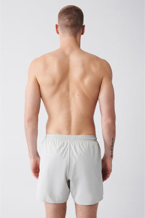 Men'S Gray Quick Dry Standard Size Straight Swimwear Marine Shorts E003801