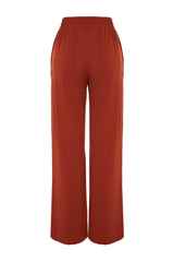 Cinnamon Wide Leg/Comfort Fit High Waist Stretchy Knitted Trousers TWOSS23PL00129 - Swordslife