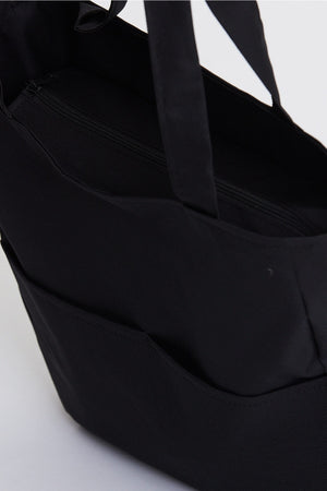 Rompasso Women Black Waterproof Soft Tote Fabric Multi Compartment Arm And Shoulder Bag