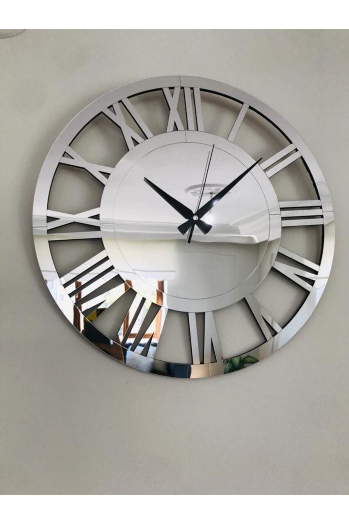 3 Pcs Modern Decorative Mirrored Plexi Wall Clock 40 Cm Silver - Swordslife