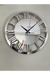 3 Pcs Modern Decorative Mirrored Plexi Wall Clock 40 Cm Silver - Swordslife