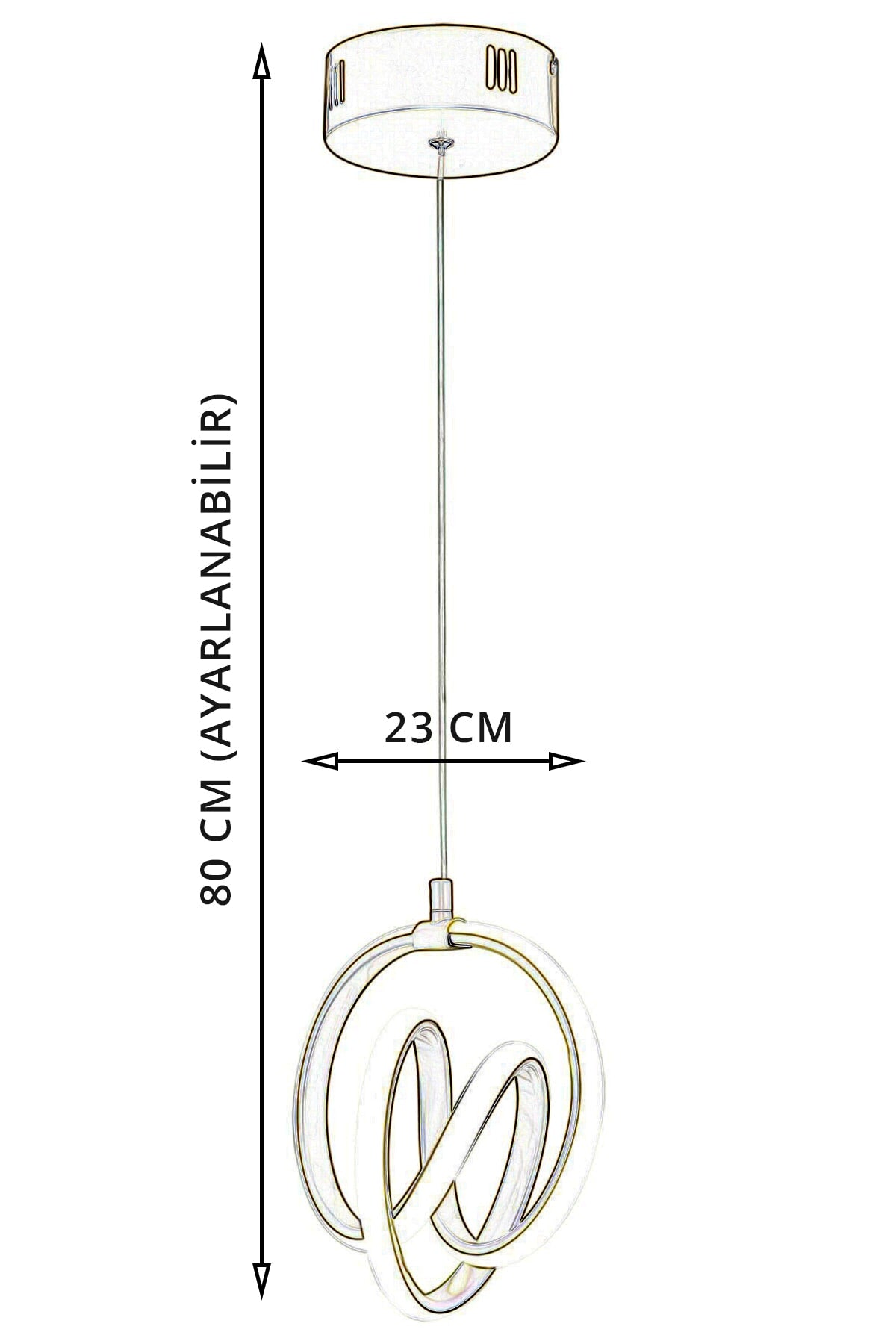 Venita Black Modern Pendant Lamp LED Chandelier White Light Living Room Kitchen Room LED Chandelier