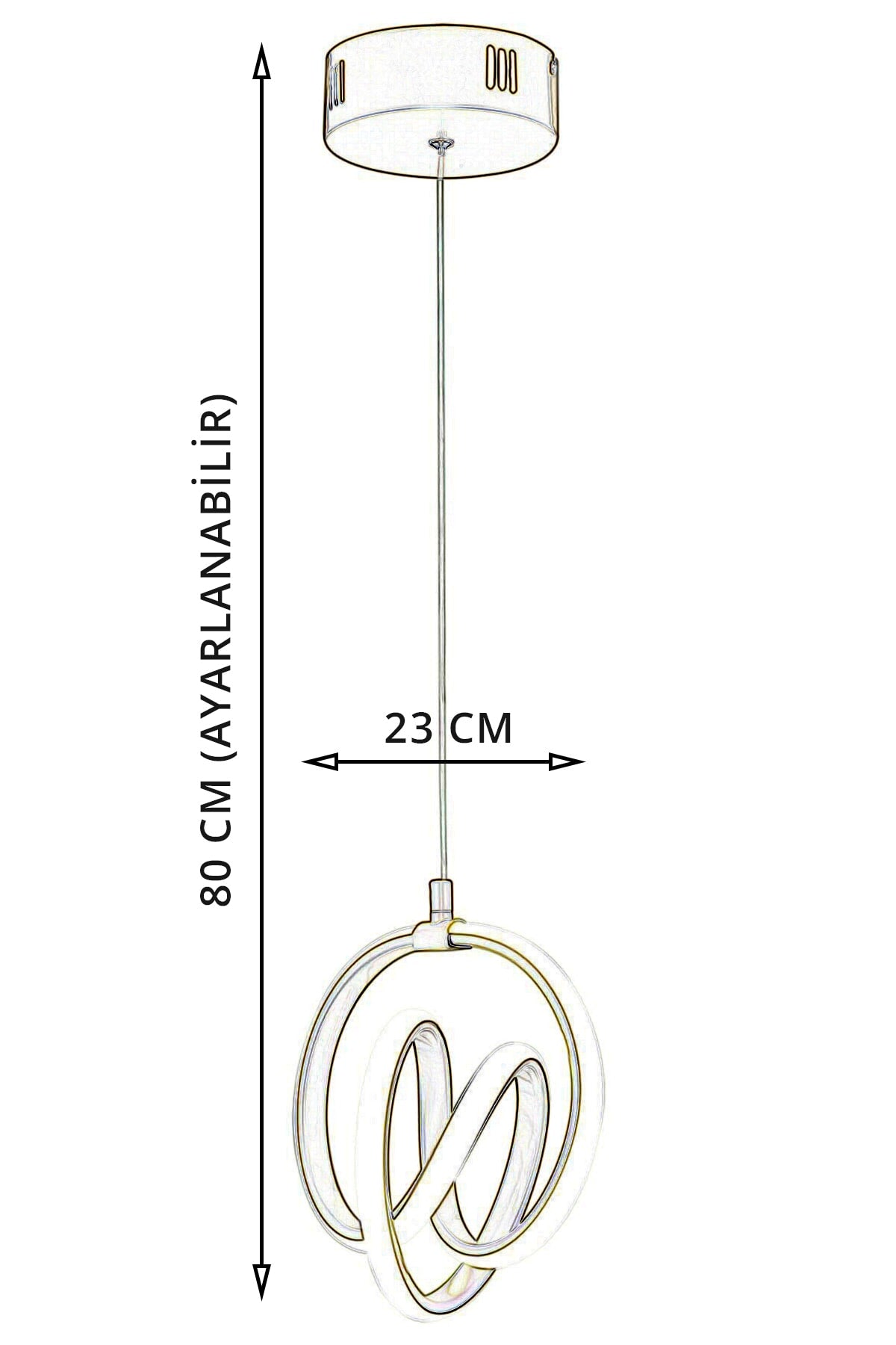 Venita Black Modern Pendant Lamp Led Chandelier White Light Living Room Kitchen Room Led Chandelier