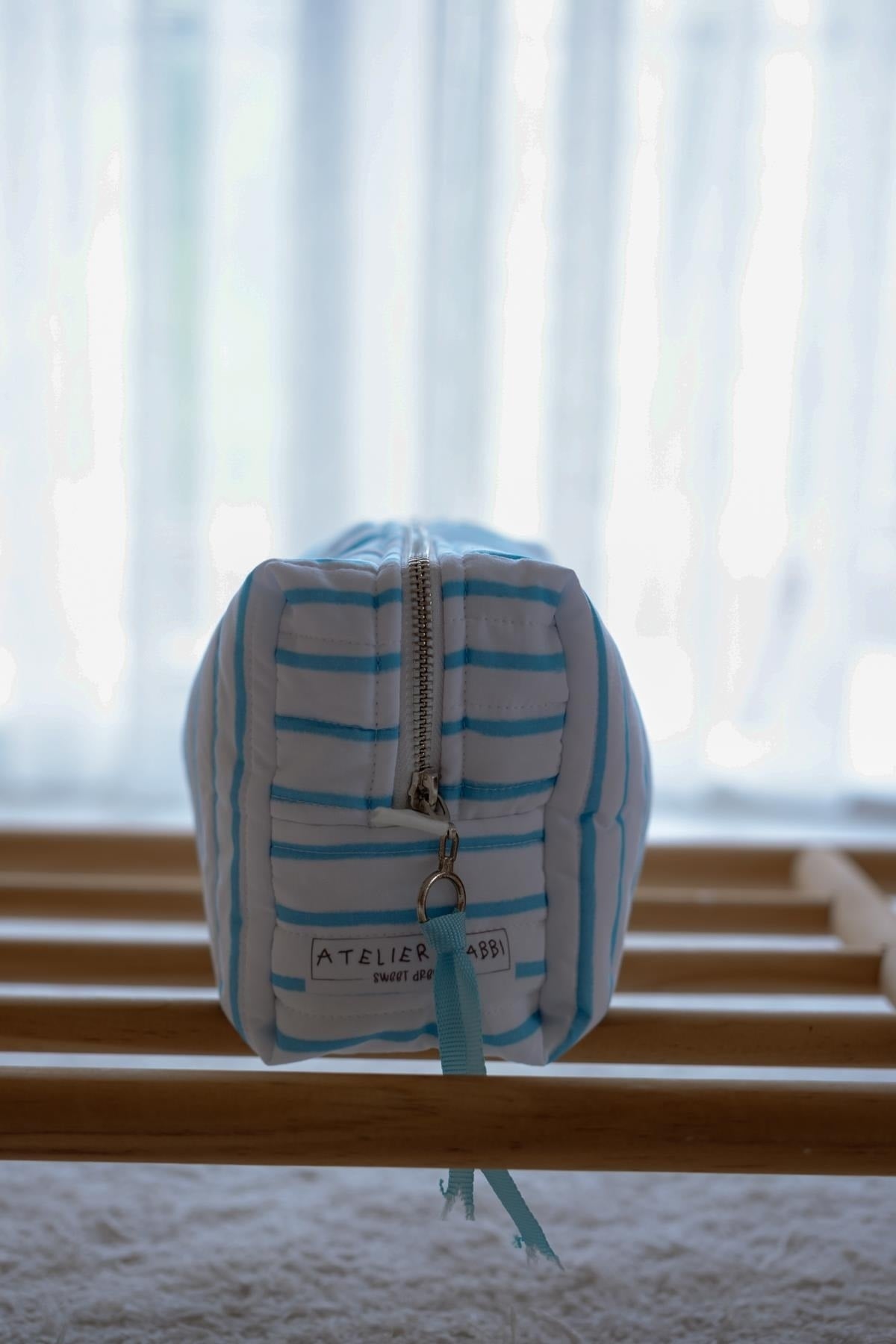Nursing Bag - 100% Organic Cotton - Baby Blue Striped