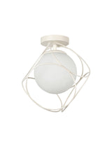 Suna Single White-white Glass Ceiling Mount Chandelier