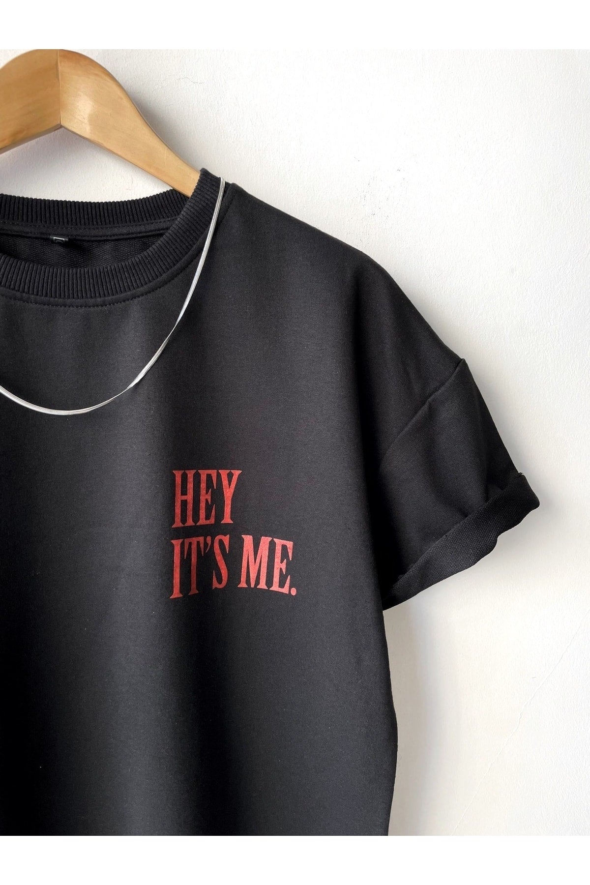 Men's Hey It's Me Printed Crew Neck Oversize T-shirt