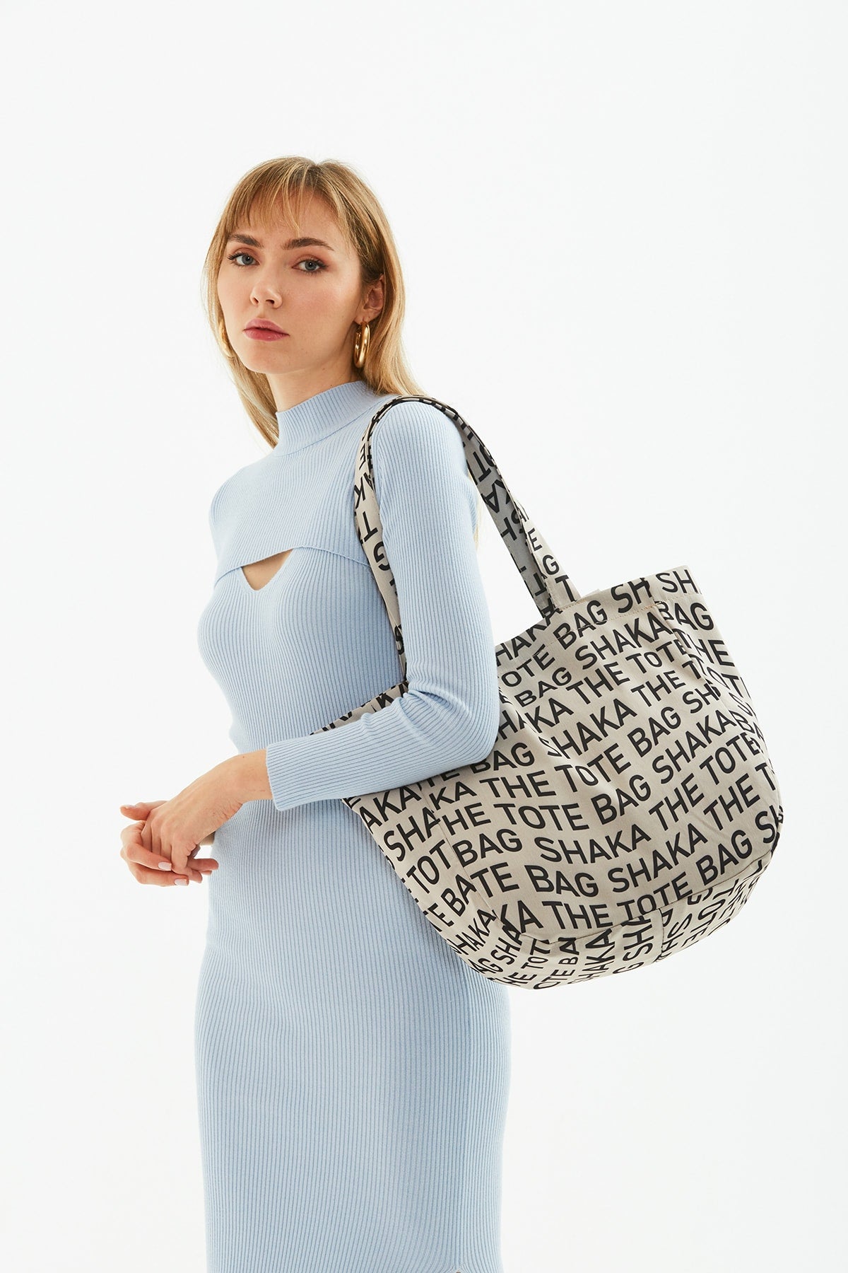 Mink U50 Snap Closure The Tote Bag Printed Canvas Fabric Casual Women'S Arm And Shoulder Bag U:35