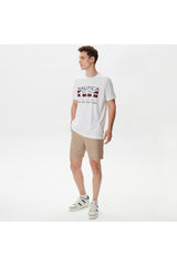 Men's White Printed Standard Fit Short Sleeve T-shirt - Swordslife