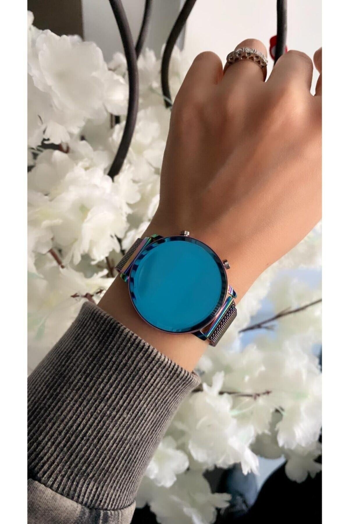 Stahl Digital Led Digital Mesh Band Magnet Armbanduhr