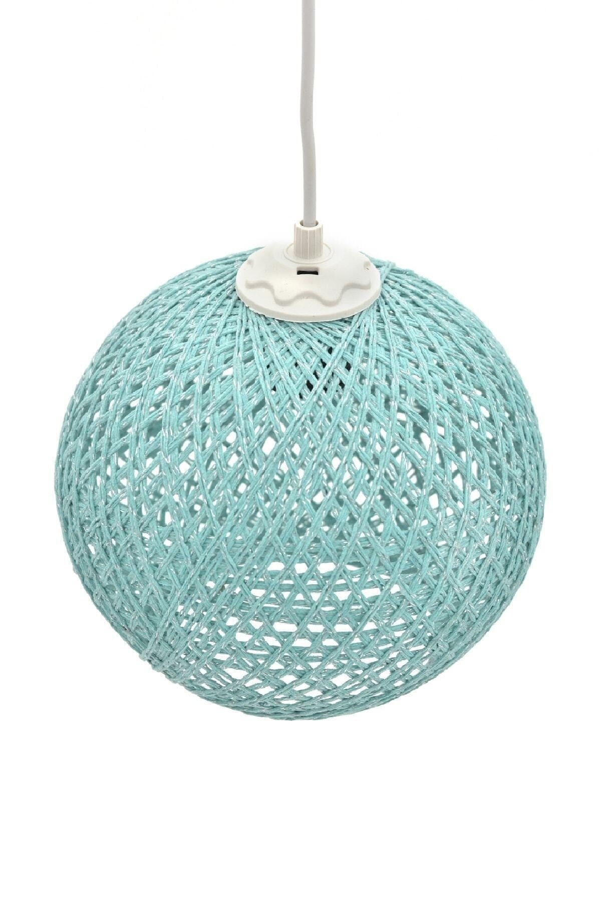 Balle Cyan Pendelleuchte Kugelleuchter weißes Kabel
