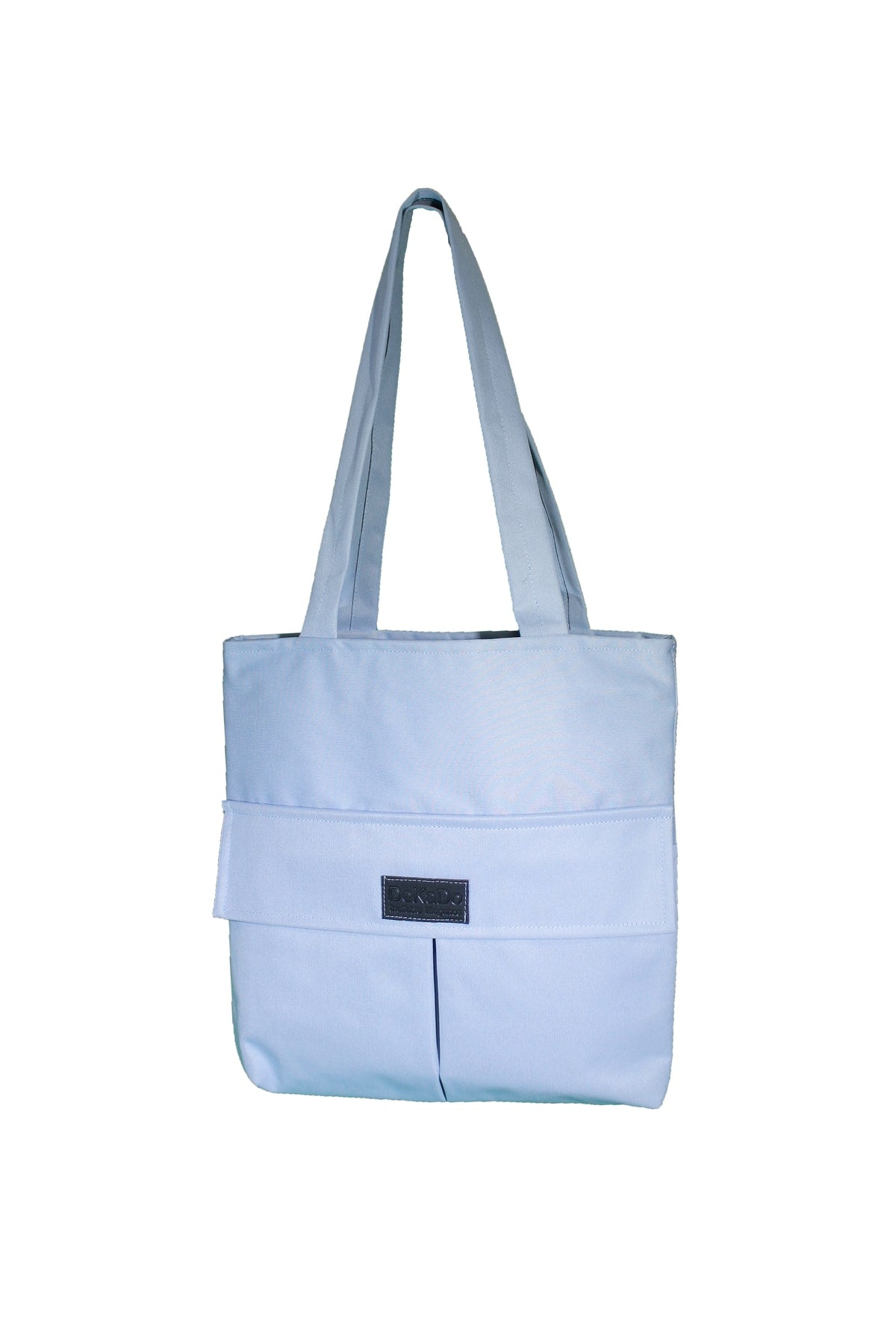 Damen Hellblaue Tasche Reißverschluss Hand- und Schultertasche Canvas Stoff Einkaufstasche