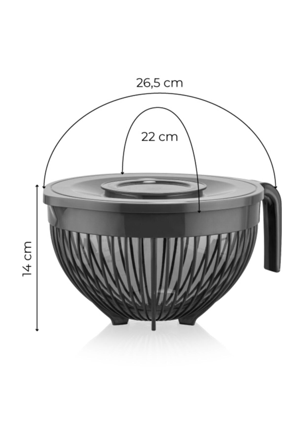 Linea Mixer Bowl With Lid 3 Liter Black
