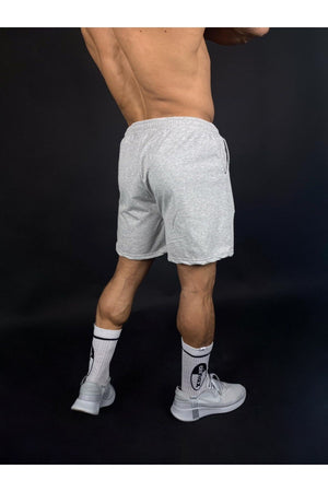 Gray Men'S Black Printed Regular Fit Pocketed Shorts