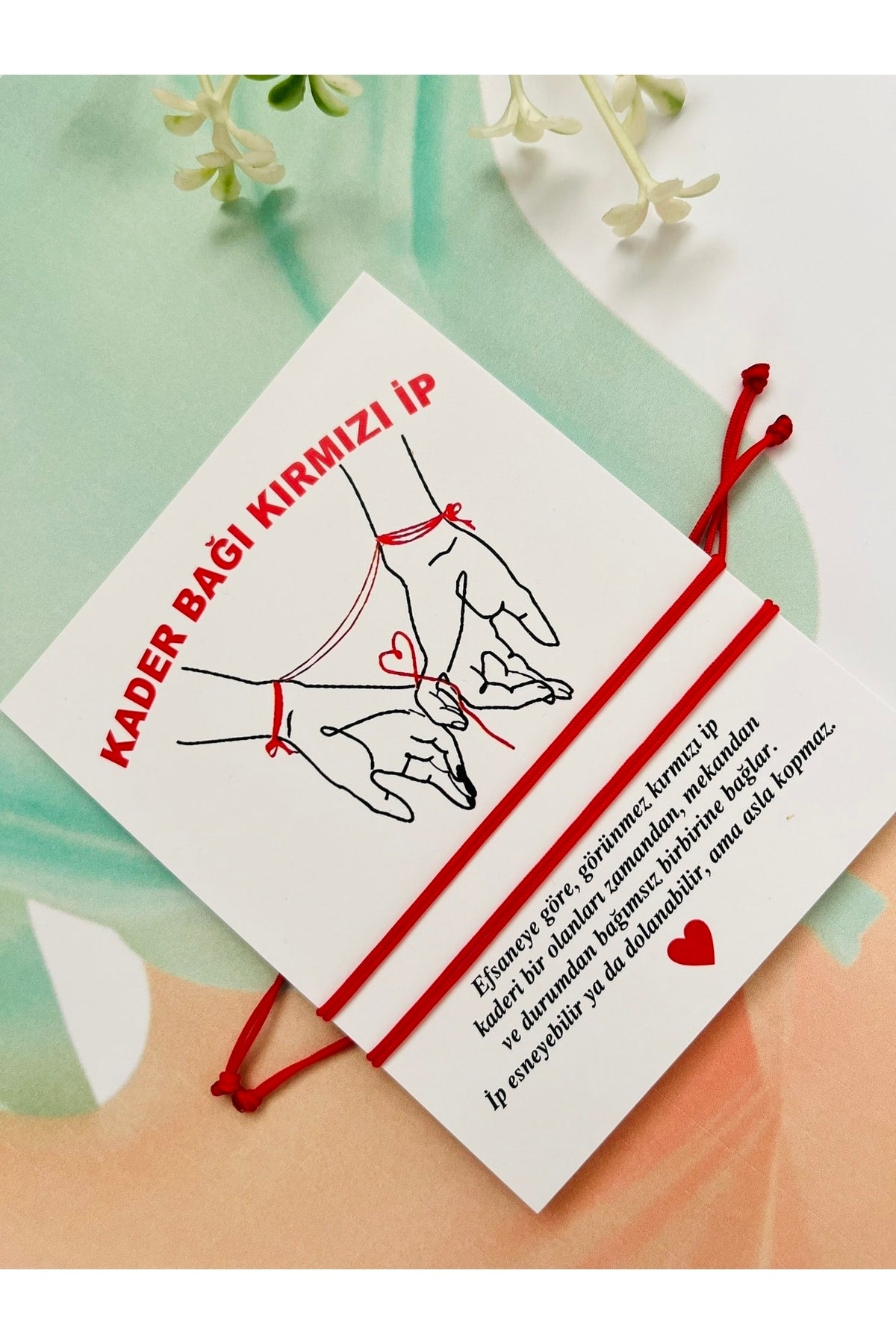 Unisex Fate Link Red Thread- 2 Pieces Macrame Detailed-Luck Bracelet-Couple Bracelet