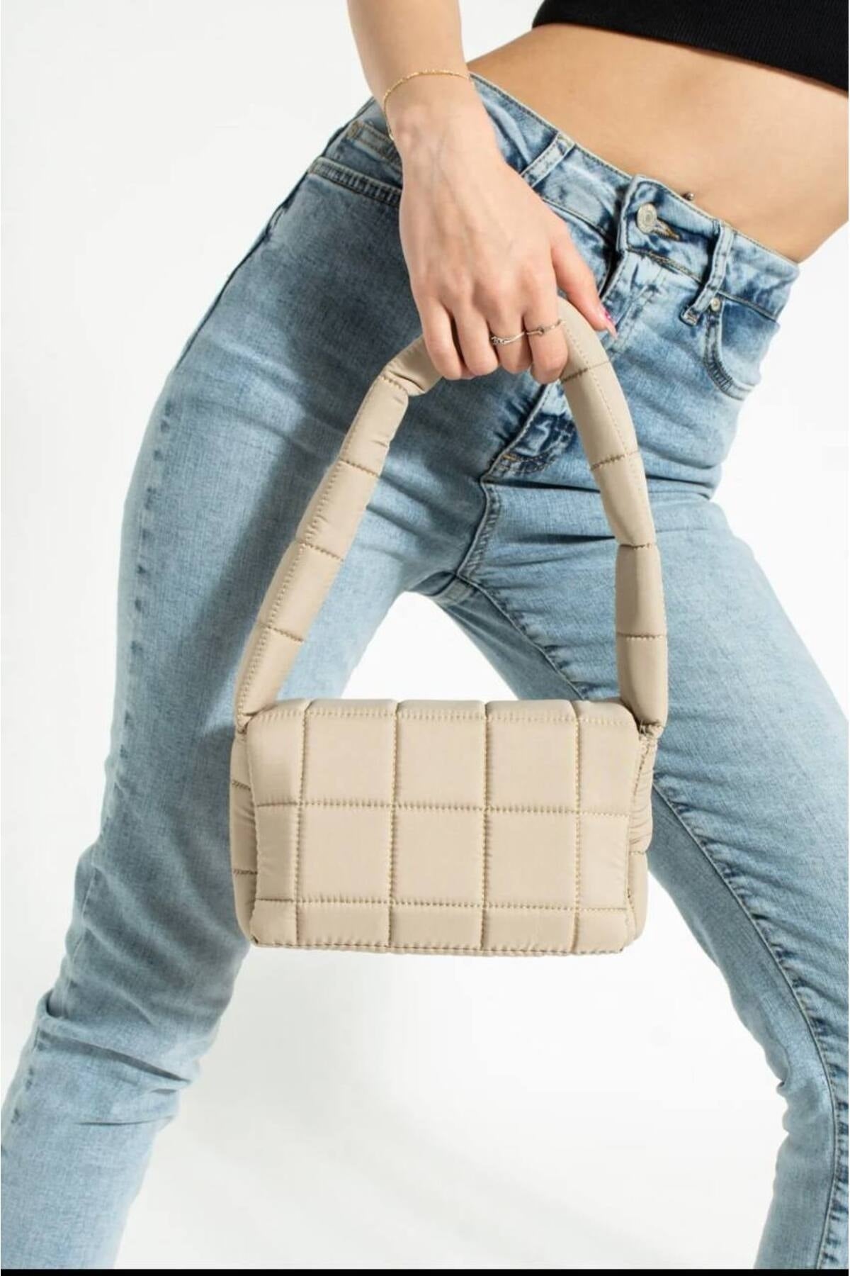 Wasserdichte Puff-Stofftasche und Damen-Hand- und Schultertasche Miny City 2er-Pack Produkt