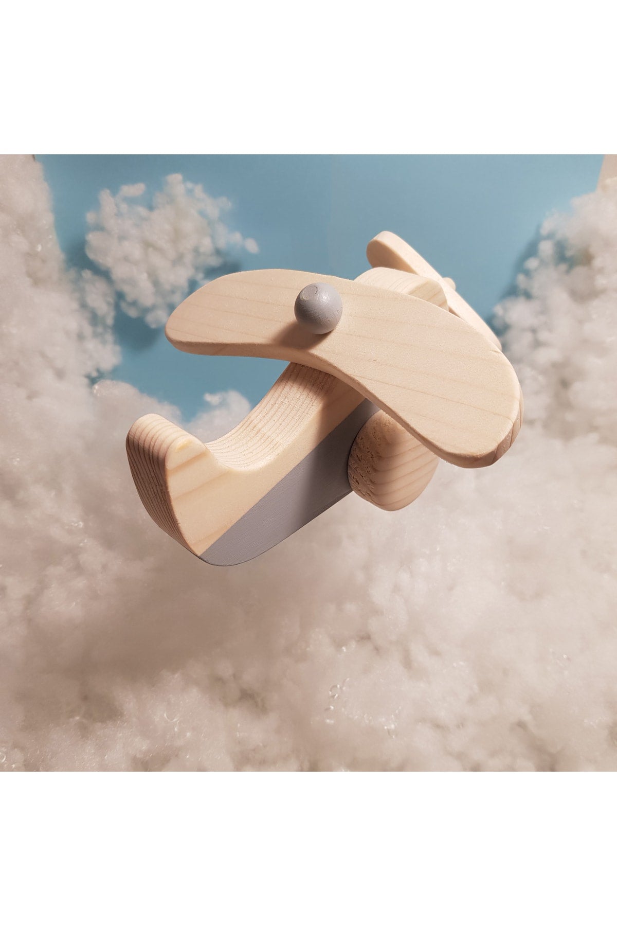 Handmade Wooden Toy Airplane, Educational, Creative, Vintage Natural And Safe Wooden Baby Toy